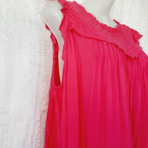 TORRID pink eyelet ruffle sleeve sz 0X summer blouse - Picture 2 of 5